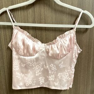 PacSun la hearts silk tank top light pink